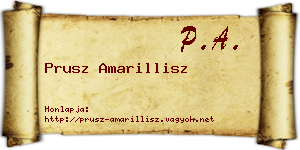 Prusz Amarillisz névjegykártya